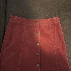 Charlotte Russe Rust Corduroy Midi Skirt